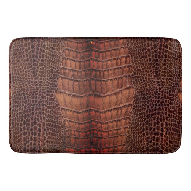 Mahogany Alligator Classic Reptile Leather (Faux) Badrumsmatta (Framsidan)