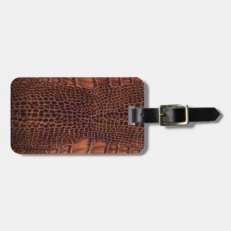 Mahogany Alligator Classic Reptile Leather (Faux) Bagagebricka