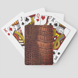 Mahogany Alligator Classic Reptile Leather (Faux) Casinokort