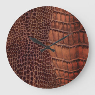 Mahogany Alligator Classic Reptile Leather (Faux) Stor Klocka
