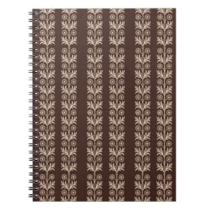 Mahogany Arts och Crafts Blommigt Rand Anteckningsbok Med Spiral