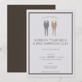 Mahogany Masculine Wedding bjudande Inbjudningar