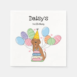 Mahogany Neapolitan Mastiff Hund Födelsedagsfest Pappersservett