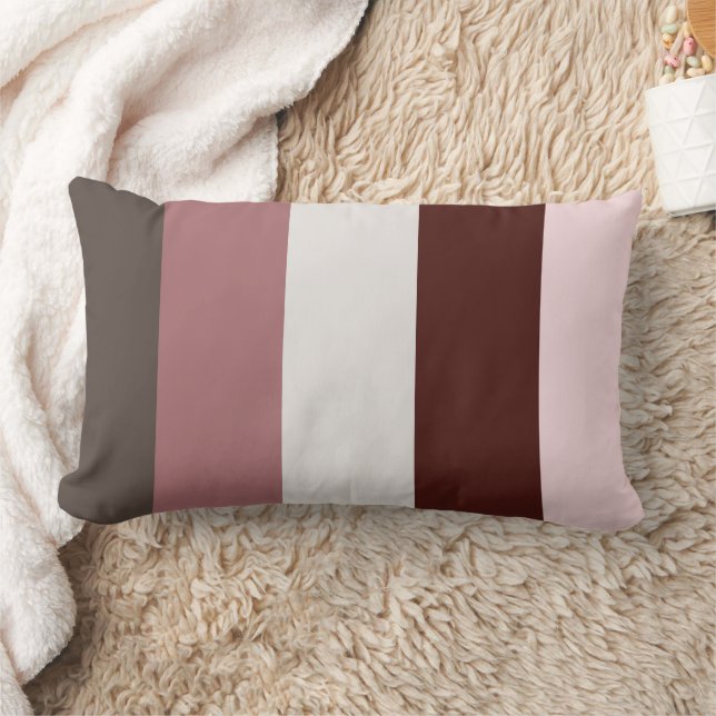 Mahogany och Rosa Hues Lumbar Dekorativ kudde (Filt)