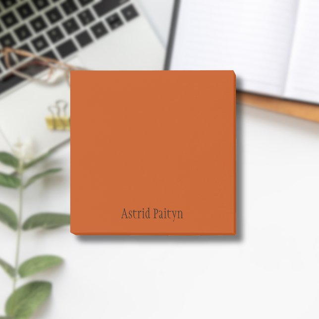 Mahogany Professionell Minimalist Black Script Post-it Block (Skapare uppladdad)