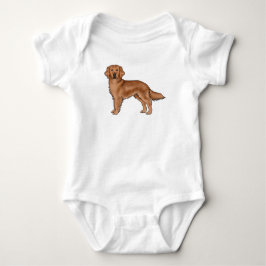 Mahogany Red Golden Retriever Adsible Tecknad hund T Shirt