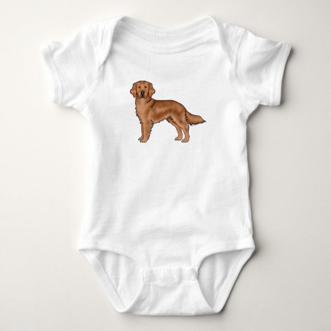 Mahogany Red Golden Retriever Adsible Tecknad hund T Shirt (Framsida)