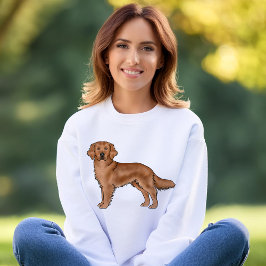 Mahogany Red Golden Retriever Cute Tecknad hund T Shirt