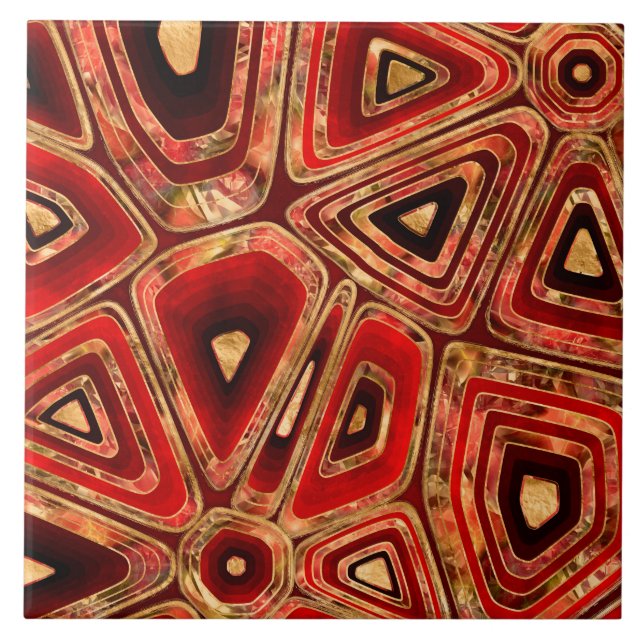 Mahogany Red Marble-celler Kakelplatta (Framsidan)