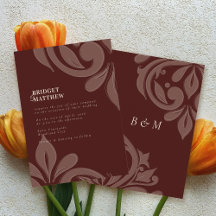 Mahogany Red Tastval Classic Damask Wedding