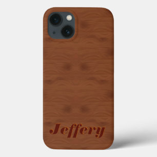 Mahogany Red Wood Grain Illustration Monogram