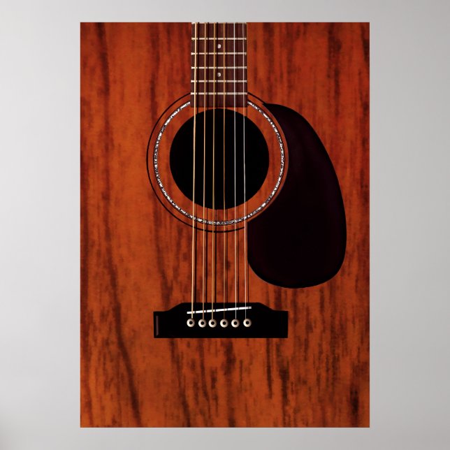 Mahogany Top Acoustic Guitar Poster (Framsidan)