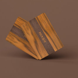 Mahogany Wood and Leather Struktur Monogram Casinokort