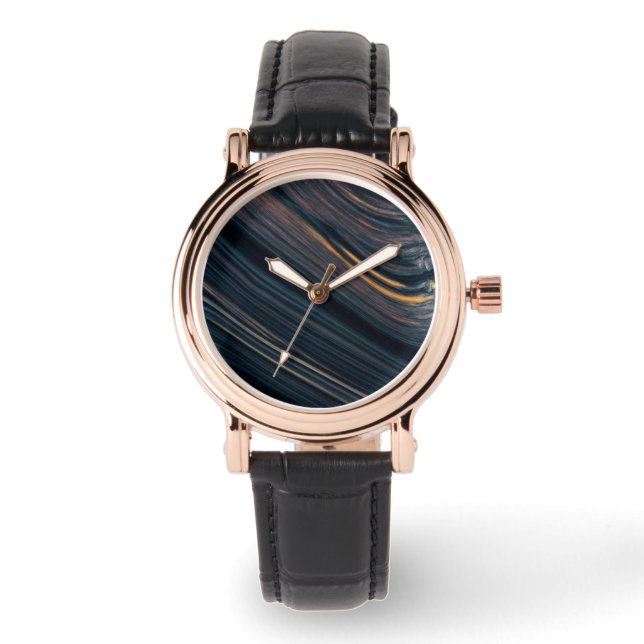 Mahogny Goldsheen Obsidian Armbandsur (Framsida)