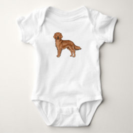Mahogny Röd Golden Retriever Bedårande Tecknad Hun T Shirt
