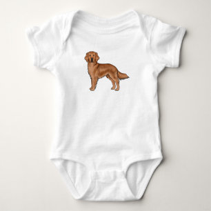 Mahogny Röd Golden Retriever Bedårande Tecknad Hun T Shirt