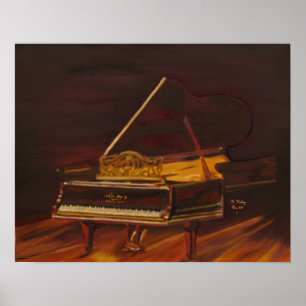 Mahognymelodikanvastryck Poster