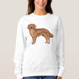 Mahognyröd Golden Retriever Söt Tecknad Hund T Shirt
