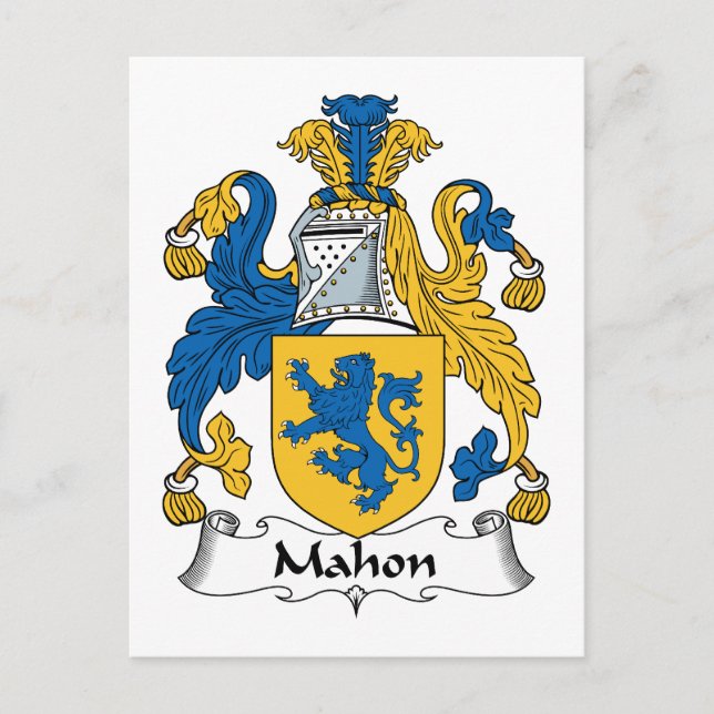 Mahon Family Crest Vykort (Framsida)