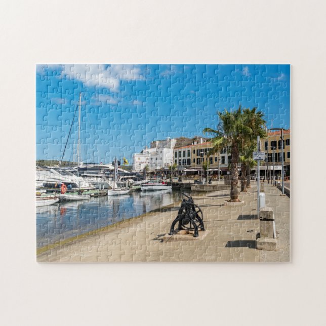 Mahon hamn och paseo maritimo - Menorca, Spanien Pussel (Horisontell)