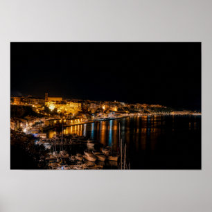 Mahon Harbor nattetid - Menorca, Spanien Poster