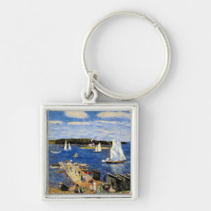 Mahone Bay av William Glackens Fyrkantig Silverfärgad Nyckelring