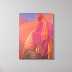 Mahout och elefant canvastryck