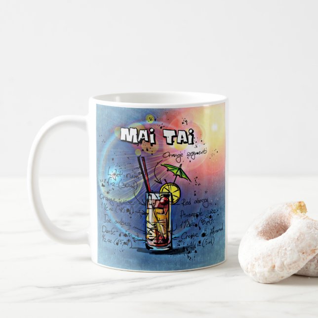 Mai Tai Cocktail (#4 of 12 Drink Recipe Sets) Kaffemugg (Med munk)