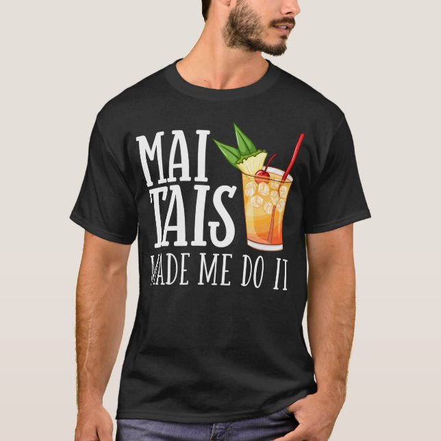 Mai Tai Cocktail Drink Recipe Mix Glass T Shirt (Framsida)