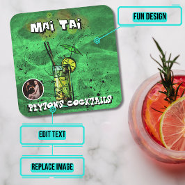 Mai Tai Cocktail Party Underlägg Papper Kvadrat