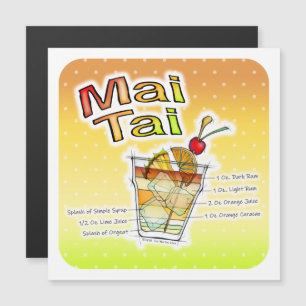 MAI TAI COCKTAIL RECIPE ART MAGNETISK INBJUDNINGSKORT