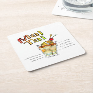 MAI TAI COCKTAILRECEPT KONST UNDERLÄGG PAPPER KVADRAT