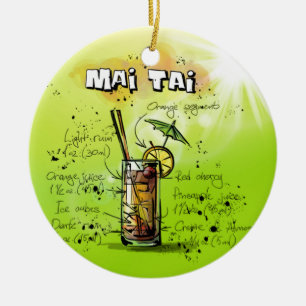 Mai Tai - Coctailgåva Julgransprydnad Keramik