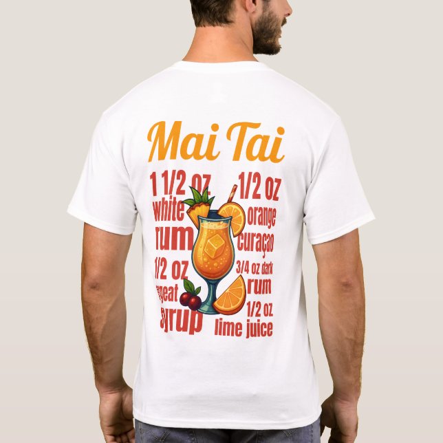 Mai Tai T-Shirt – Tropical Tiki Cocktail (Baksida)