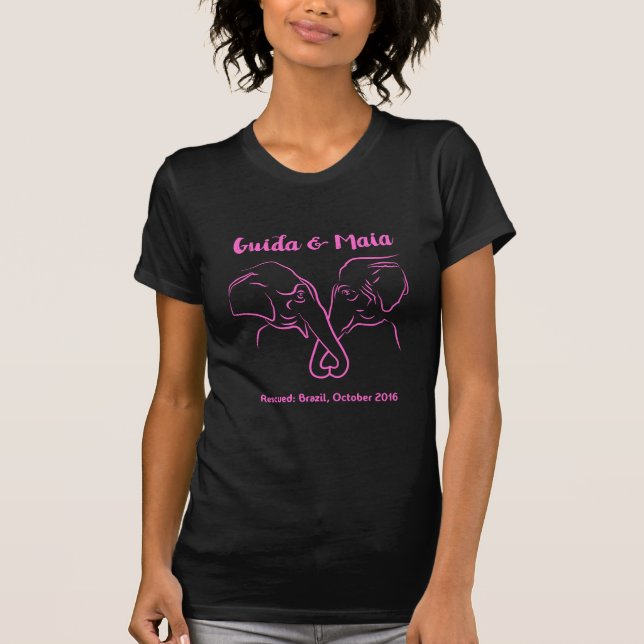 Maia och Guida svart & rosa Tee (Framsida)