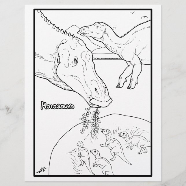 Maiasaura - Färgsida. (Framsida)