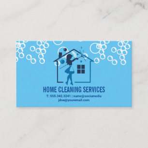 Maid and House-Logotyp Soap Bubbles Visitkort
