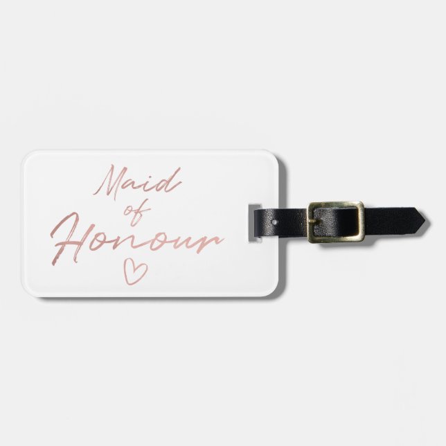 Maid av hedern - den rosa guld- fauxen bagagebricka (Horisontell Framsida)