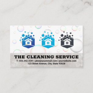 Maid Cleaners Soap Bubbles Visitkort