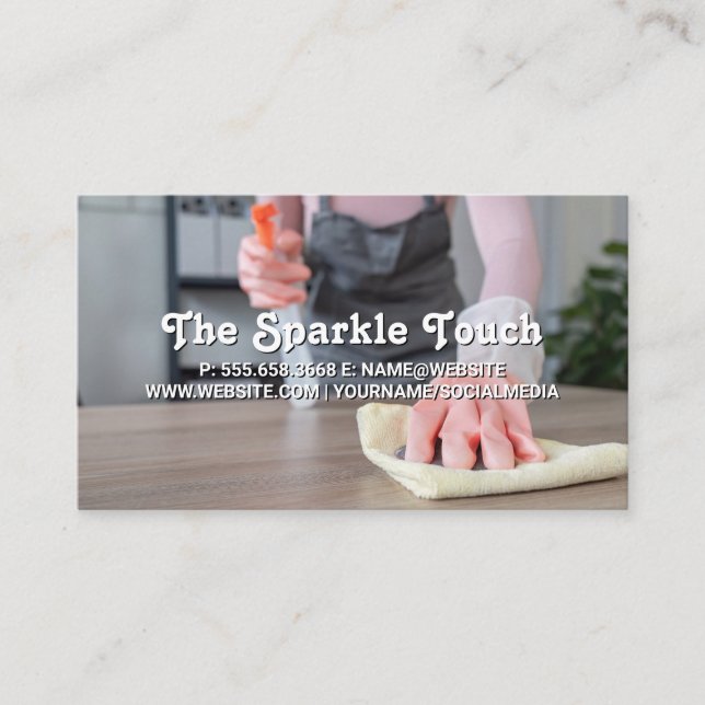 Maid Cleaning Office Visitkort (Framsida)