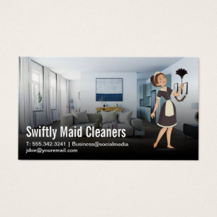 Maid Dusting Levande rum Visitkort