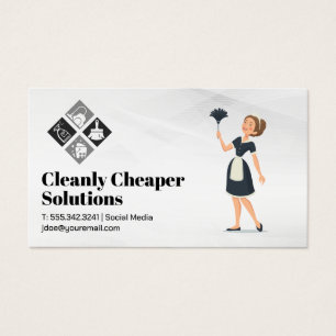 Maid Dusting   Städning serviceikoner Visitkort