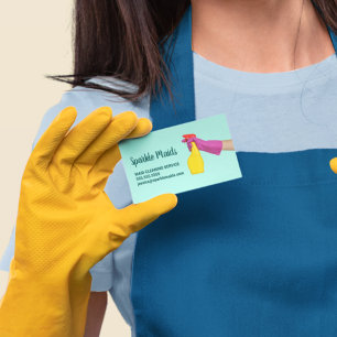 Maid House Städning Service Teal-Trendiget Magnetiska Visitkort
