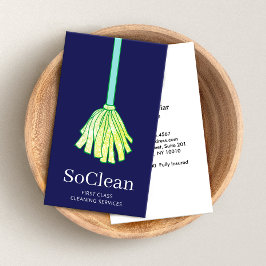 Maid House Städning Services Grönt Glitter Mop Visitkort
