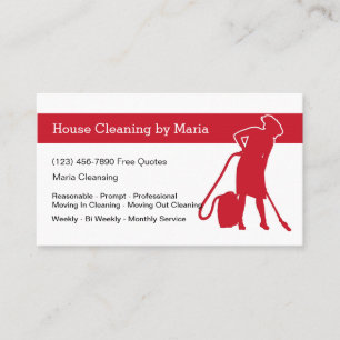 Maid Housekeeper Modern Affärskort Visitkort