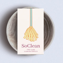 Maid HouseKeeping Maid Gult Mop Visitkort