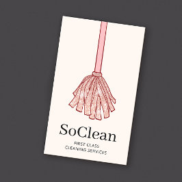 Maid HouseKeeping Services Ro Guld Glitter Mop Visitkort