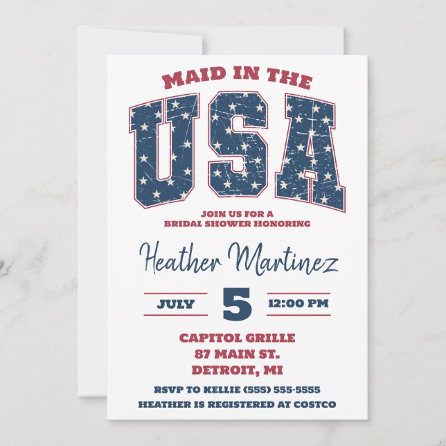 Maid in USA, Stars, Rand Möhippa Inbjudningar (Framsida)