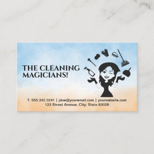 Maid Juggling Städning Verktyg Visitkort
