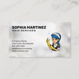 Maid Logotyp Sparkly-bakgrund Visitkort